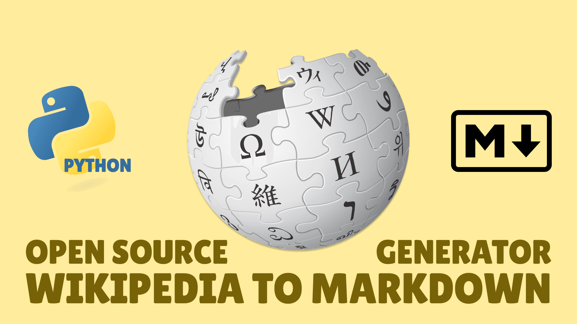 Open Source Wikipedia To Markdown Generator by Eric David Smith