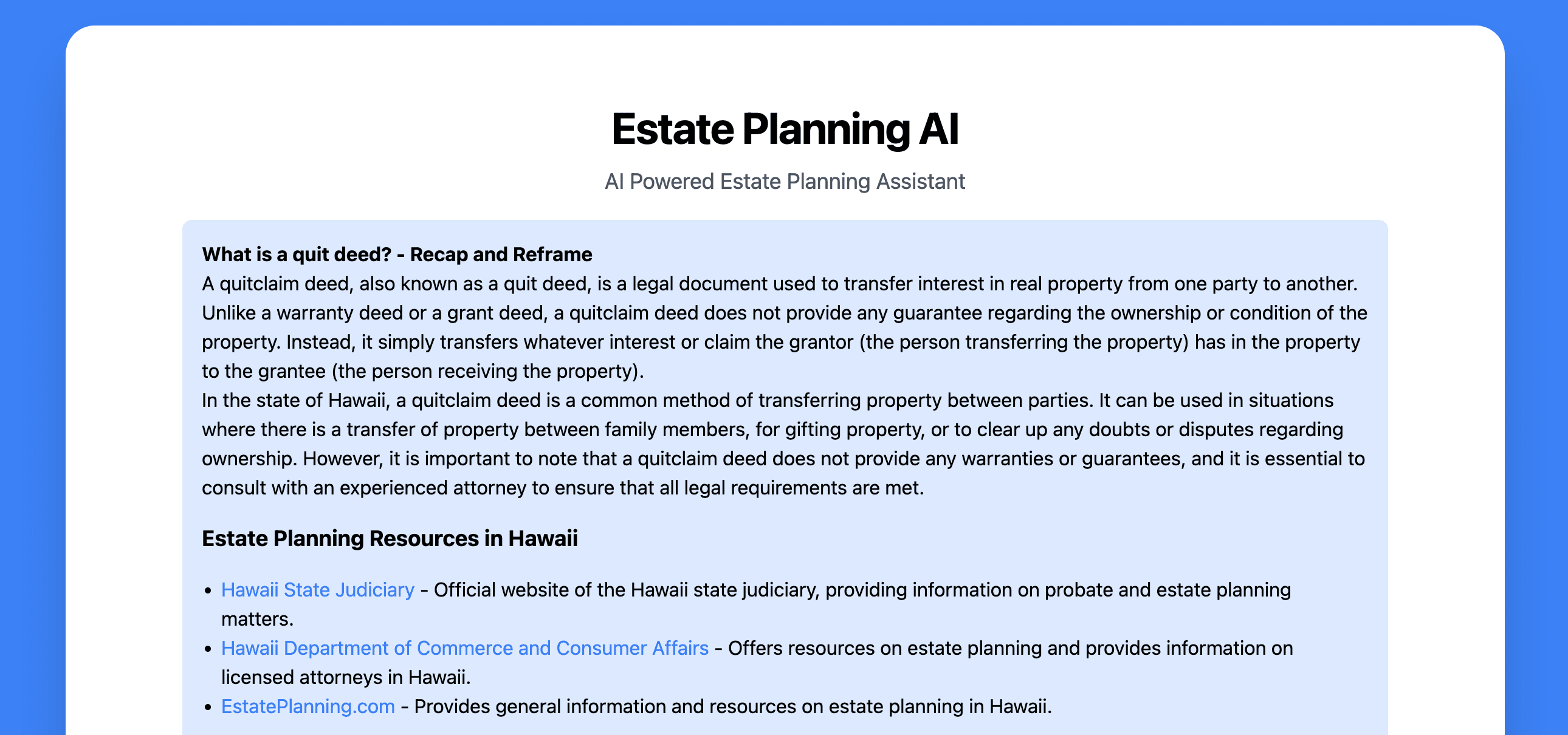 Estate Planning Artificial Intelligence (AI) Powered Copywriting Assistant