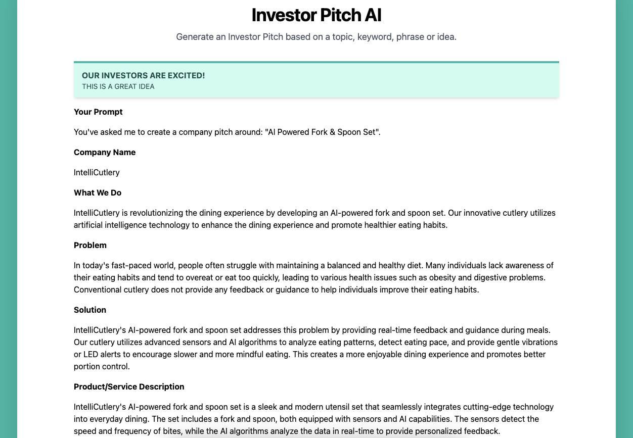 Investor Pitch AI by Eric David Smith