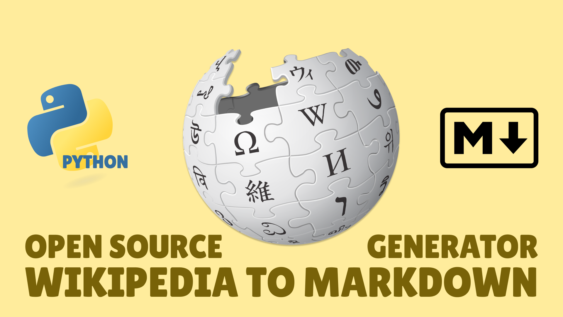 Open Source Wikipedia To Markdown Generator by Eric David Smith