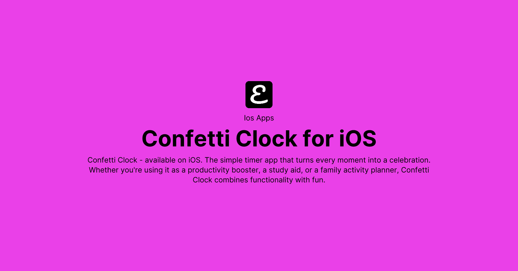 Confetti Clock for iOS by Eric David Smith
