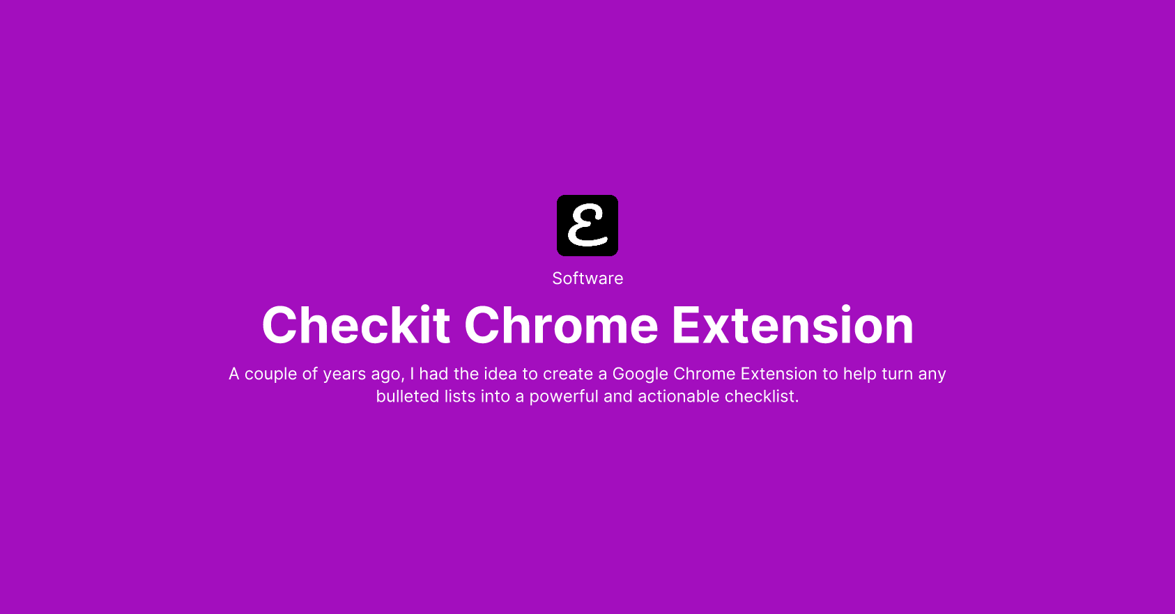 Checkit Chrome Extension by Eric David Smith