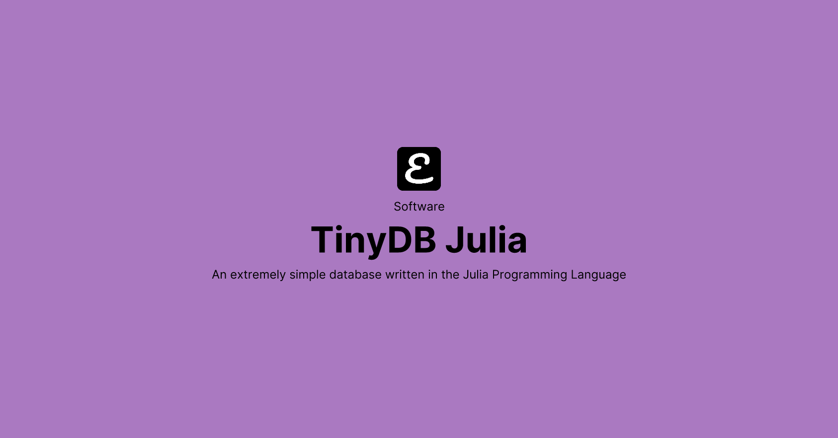 TinyDB Julia by Eric David Smith