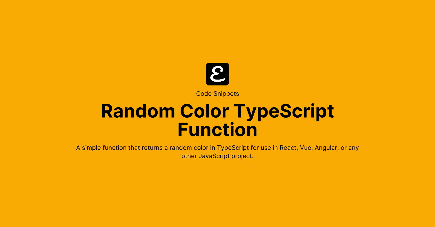 Random Color TypeScript Function by Eric David Smith